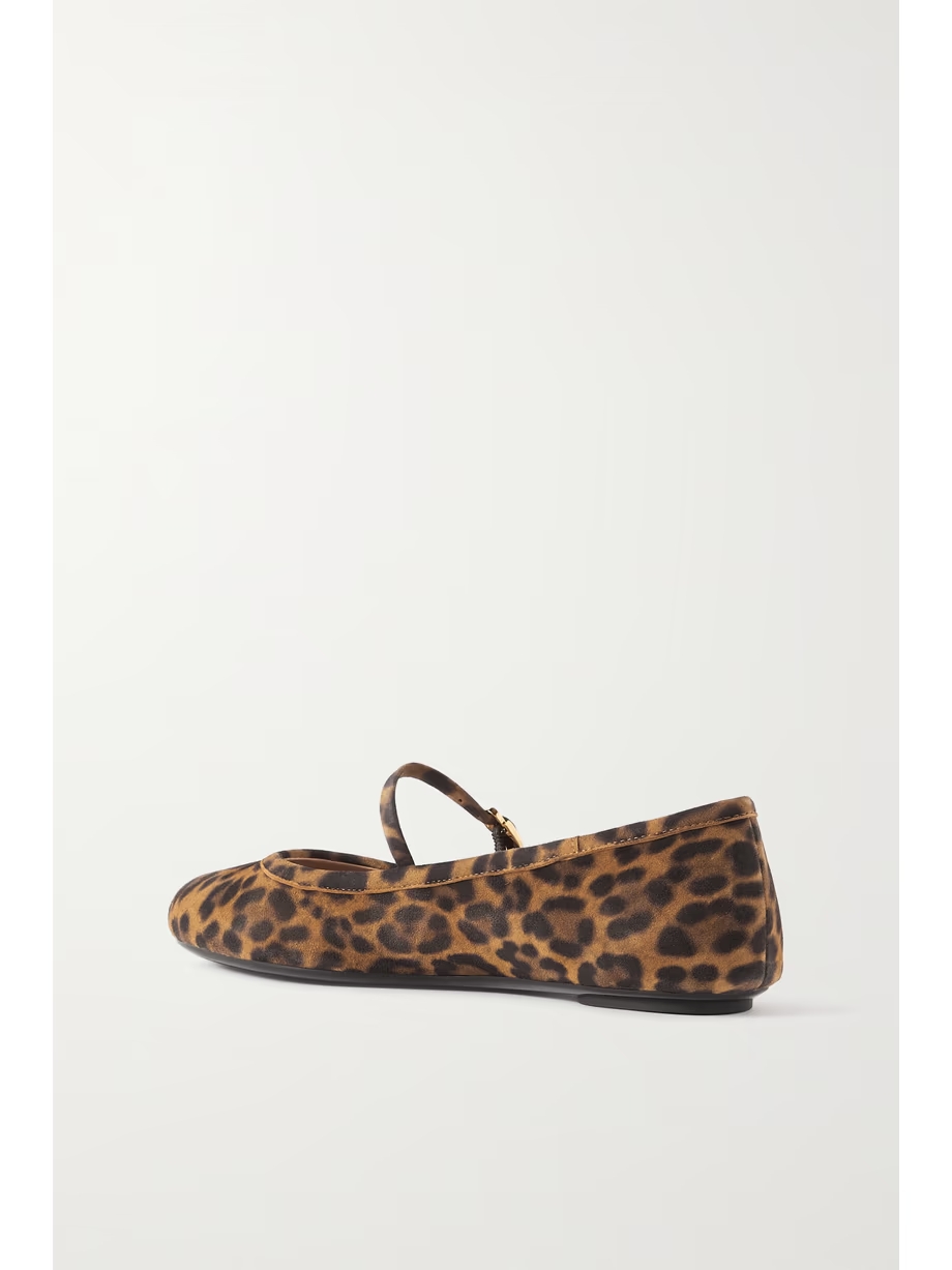 Carla leopard-print suede Mary Jane ballet flats Carla leopard-print suede Mary Jane ballet flats