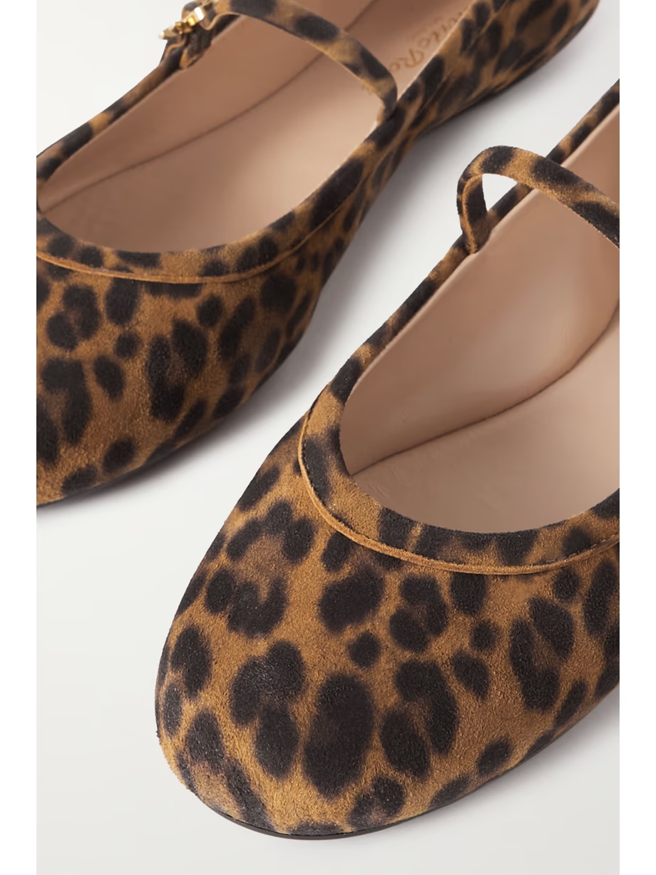 Carla leopard-print suede Mary Jane ballet flats Carla leopard-print suede Mary Jane ballet flats