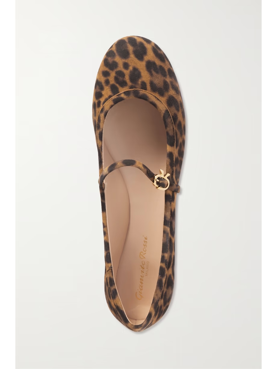 Carla leopard-print suede Mary Jane ballet flats Carla leopard-print suede Mary Jane ballet flats