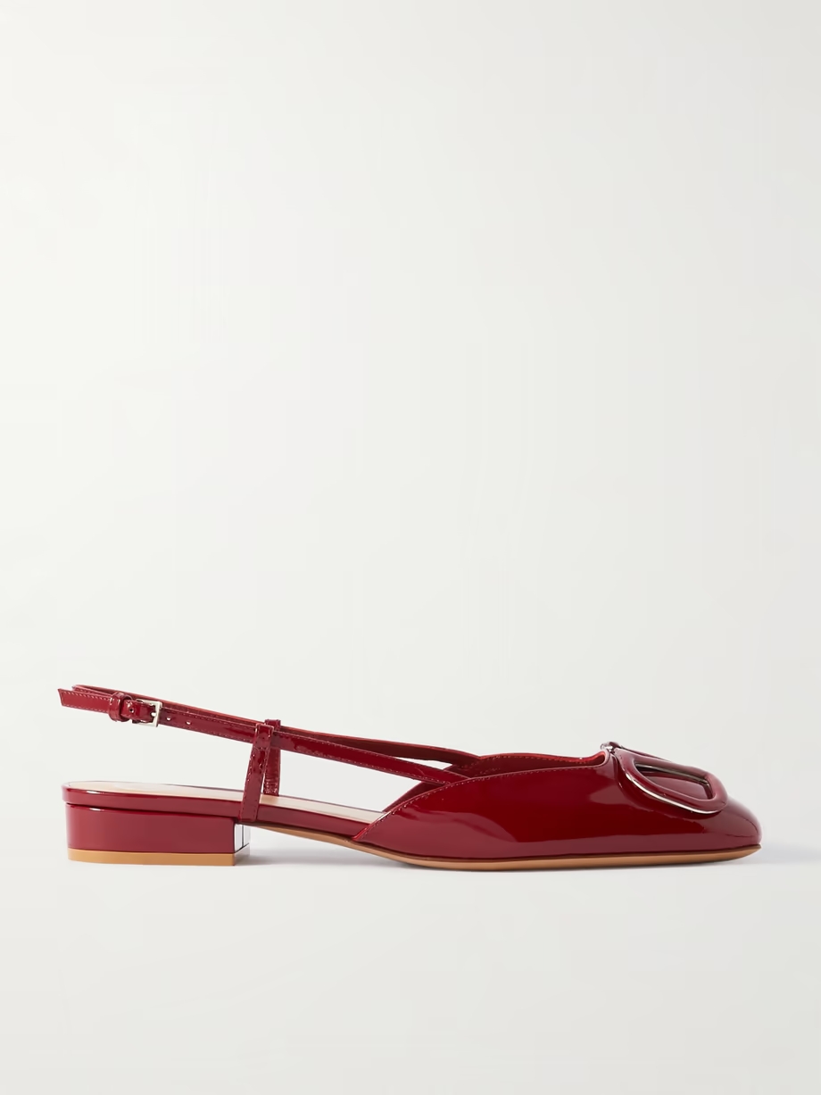 Ballerina 20 appliquéd patent-leather slingback flats Ballerina 20 appliquéd patent-leather slingback flats