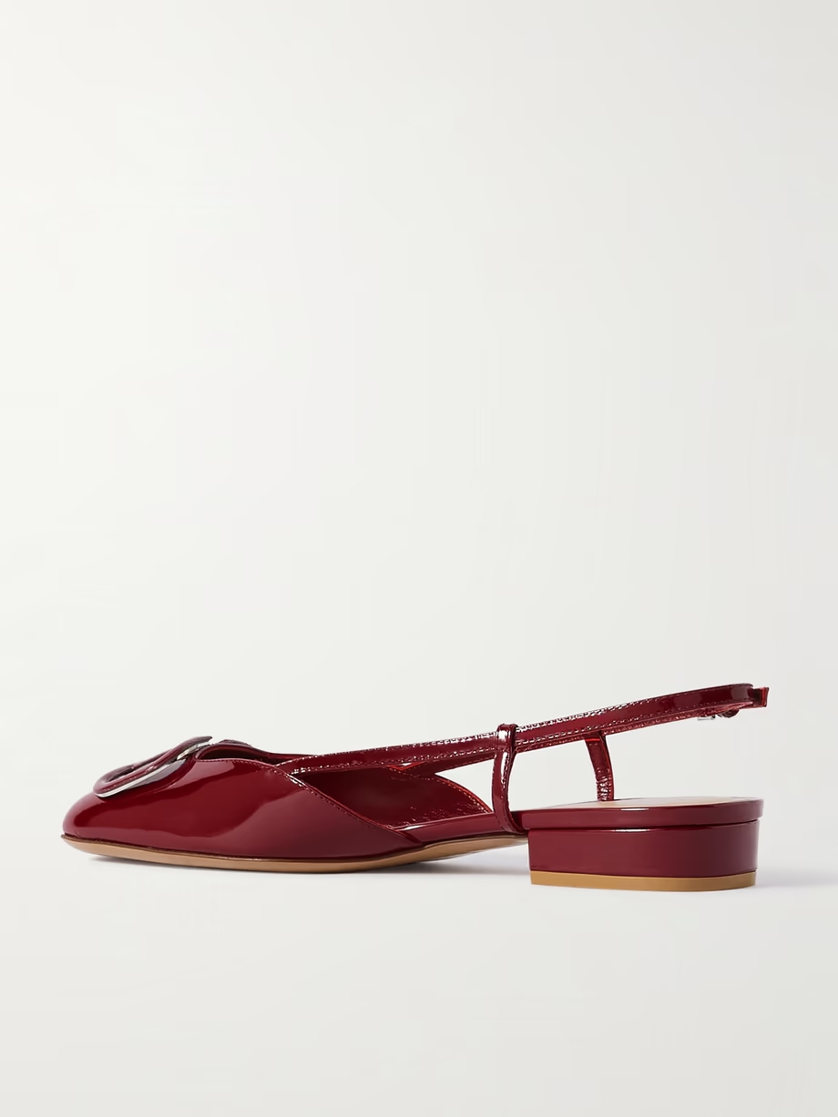 Ballerina 20 appliquéd patent-leather slingback flats Ballerina 20 appliquéd patent-leather slingback flats