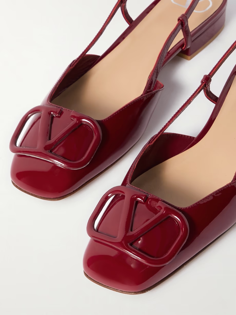 Ballerina 20 appliquéd patent-leather slingback flats Ballerina 20 appliquéd patent-leather slingback flats