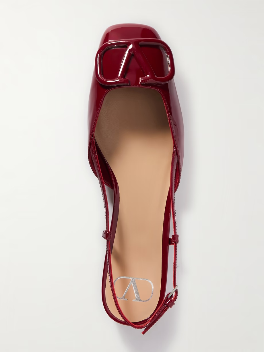 Ballerina 20 appliquéd patent-leather slingback flats Ballerina 20 appliquéd patent-leather slingback flats
