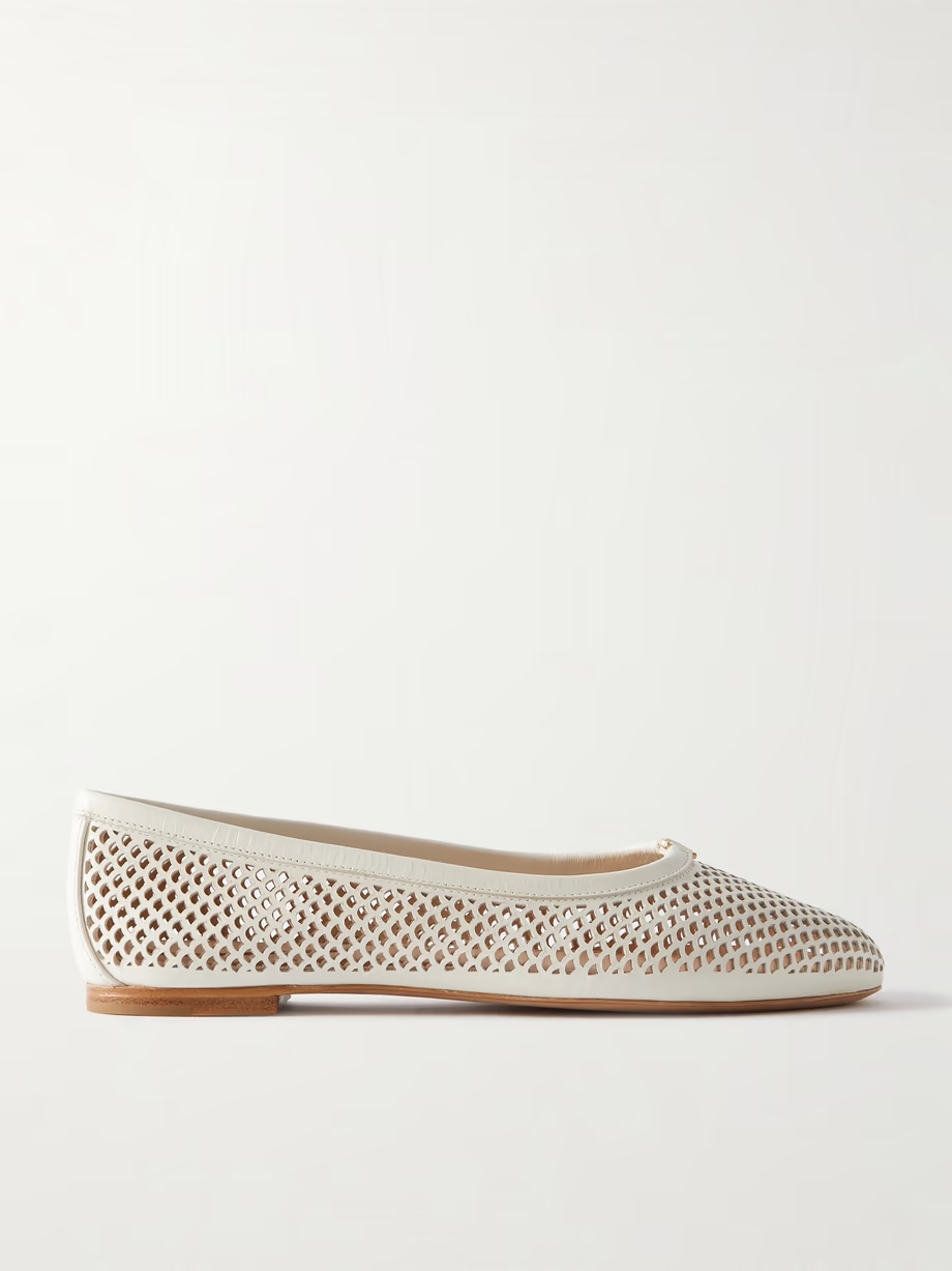 Marcie embellished laser-cut leather ballet flats Marcie embellished laser-cut leather ballet flats