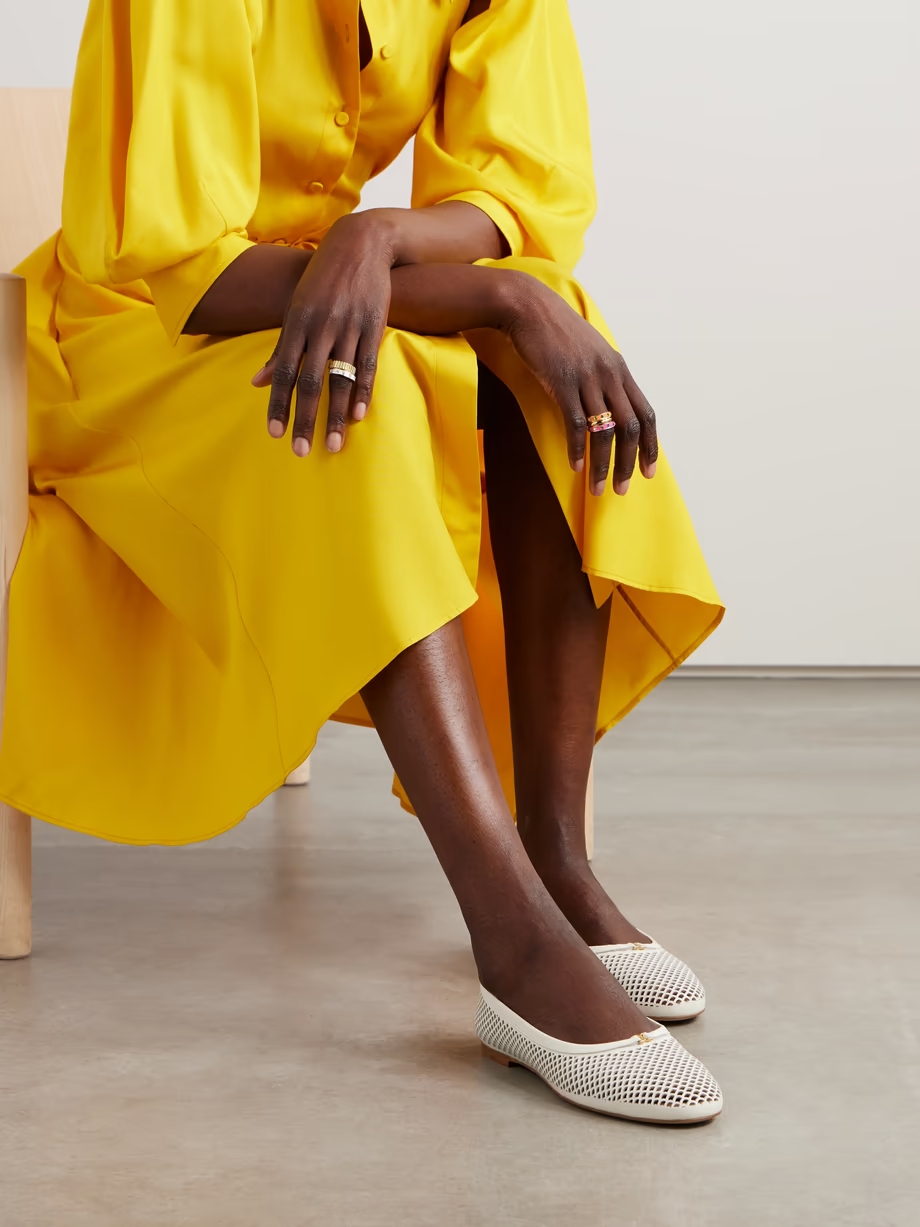 Marcie embellished laser-cut leather ballet flats Marcie embellished laser-cut leather ballet flats