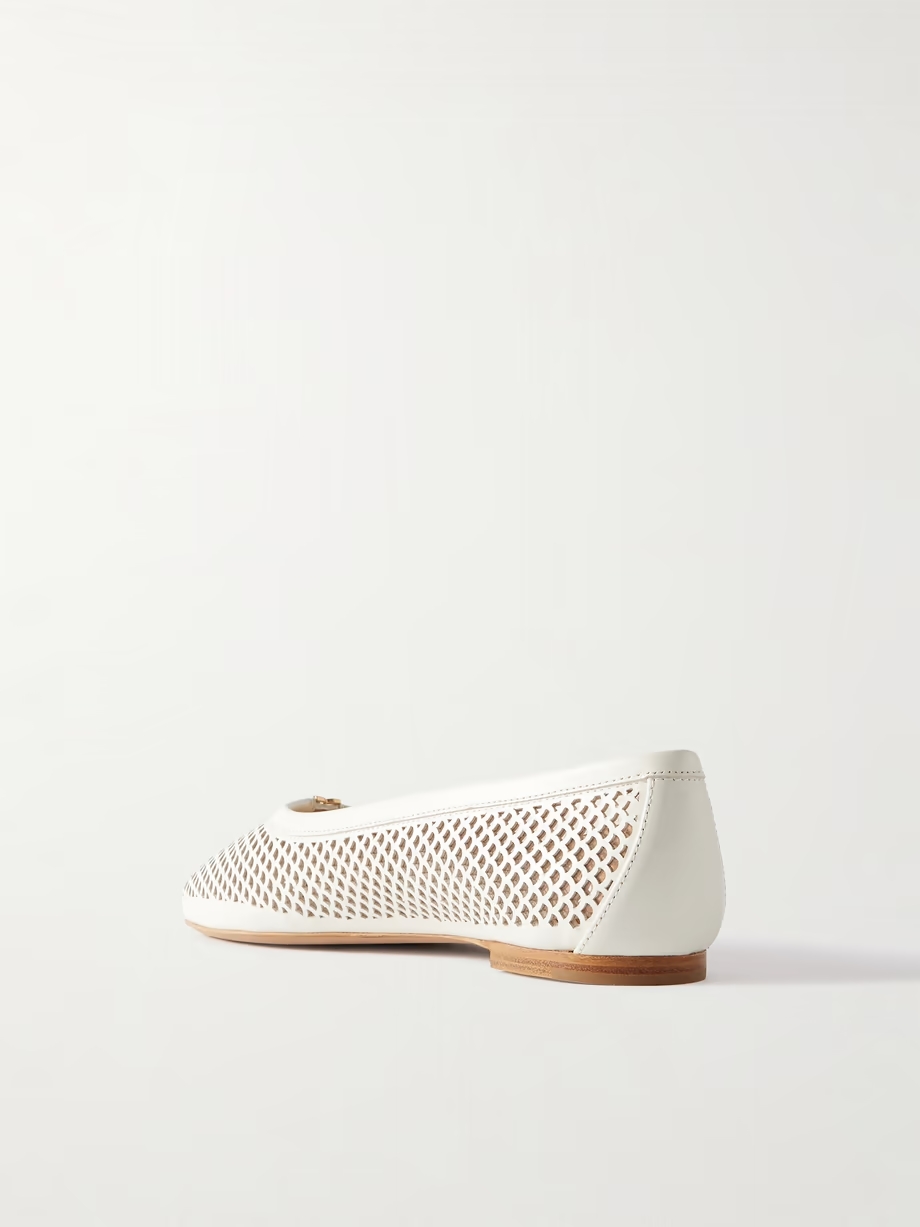 Marcie embellished laser-cut leather ballet flats Marcie embellished laser-cut leather ballet flats