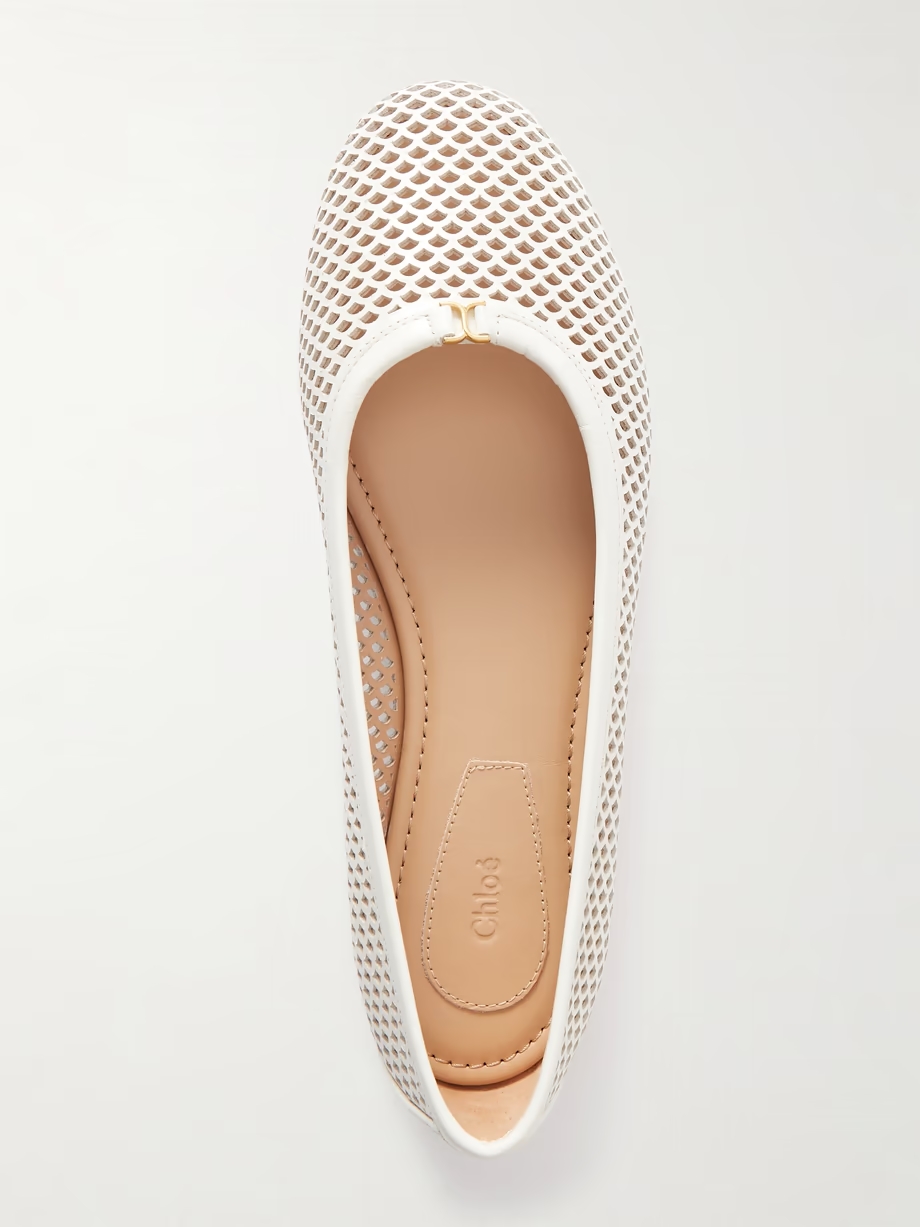 Marcie embellished laser-cut leather ballet flats Marcie embellished laser-cut leather ballet flats