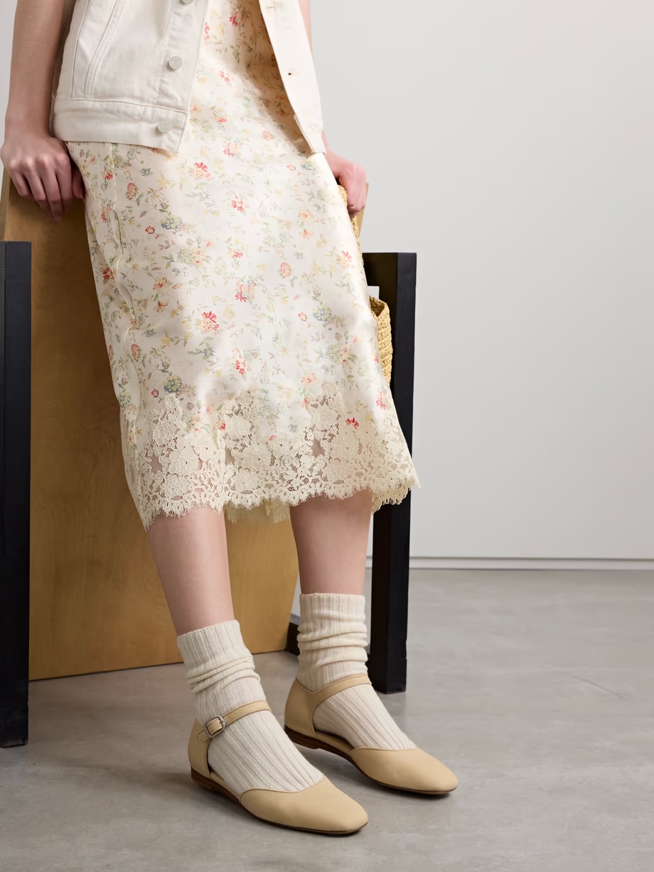 Linen Mary Jane ballet flats Linen Mary Jane ballet flats