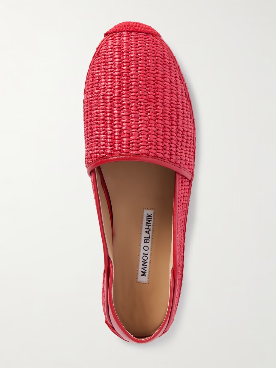 Espadra collapsible-heel leather-trimmed raffia espadrilles Espadra collapsible-heel leather-trimmed raffia espadrilles