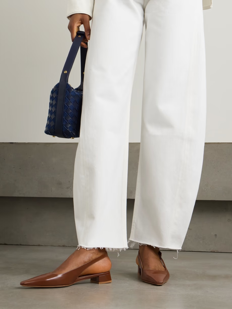 Tokio 20 glossed-leather slingback flats Tokio 20 glossed-leather slingback flats