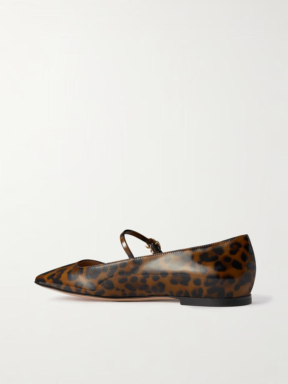 Christina leopard-print leather ballet flats Christina leopard-print leather ballet flats