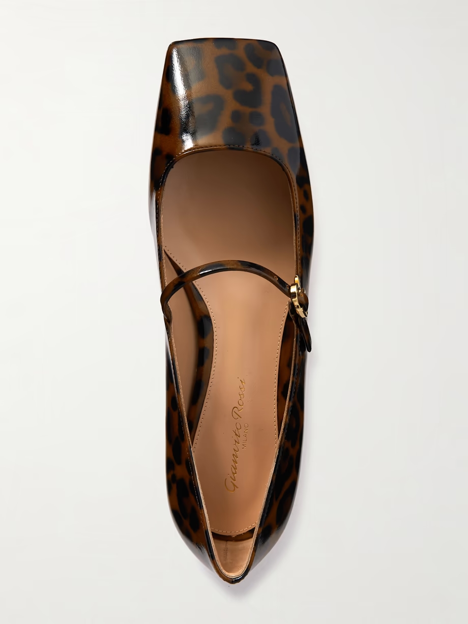 Christina leopard-print leather ballet flats Christina leopard-print leather ballet flats