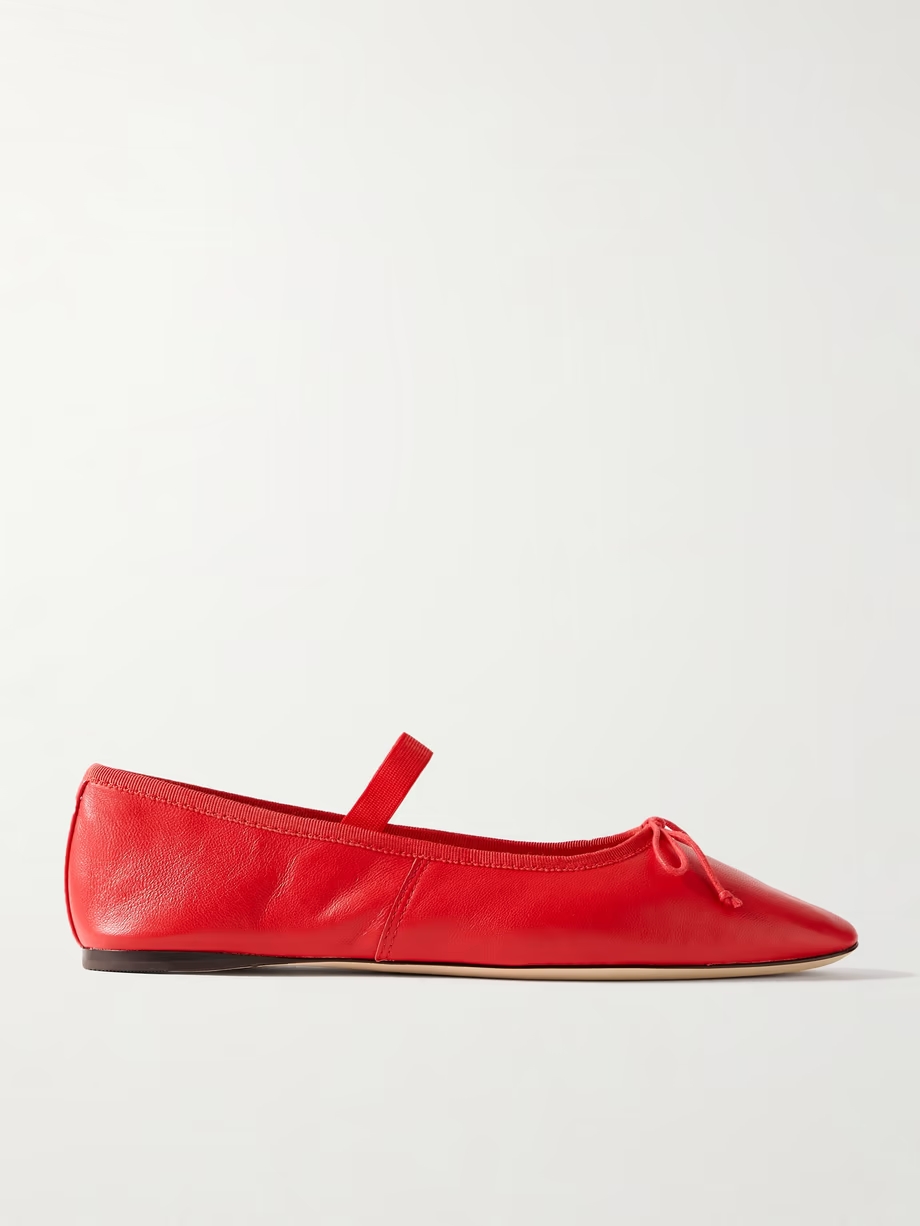 Leonie bow-embellished leather flats Leonie bow-embellished leather flats