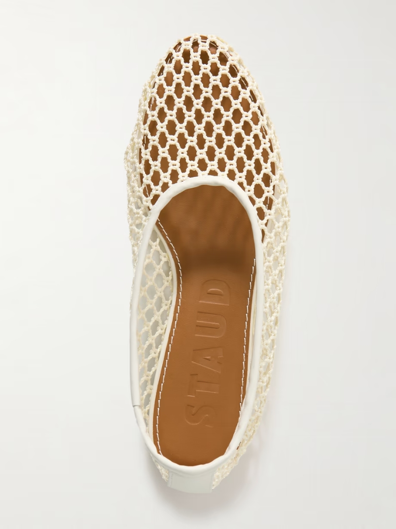 Alba leather-trimmed crocheted ballet flats Alba leather-trimmed crocheted ballet flats
