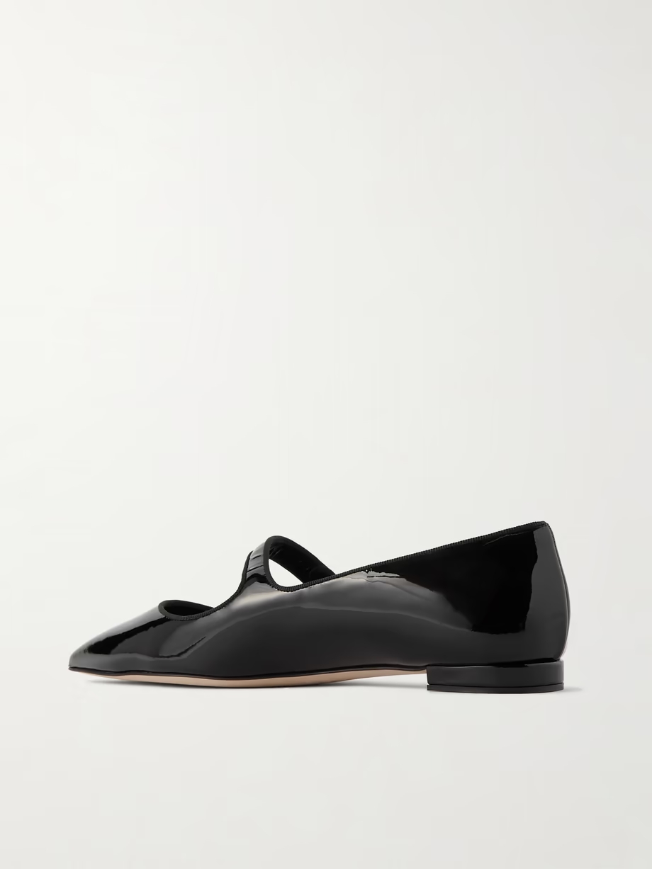 Campari grosgrain-trimmed patent-leather ballet flats Campari grosgrain-trimmed patent-leather ballet flats