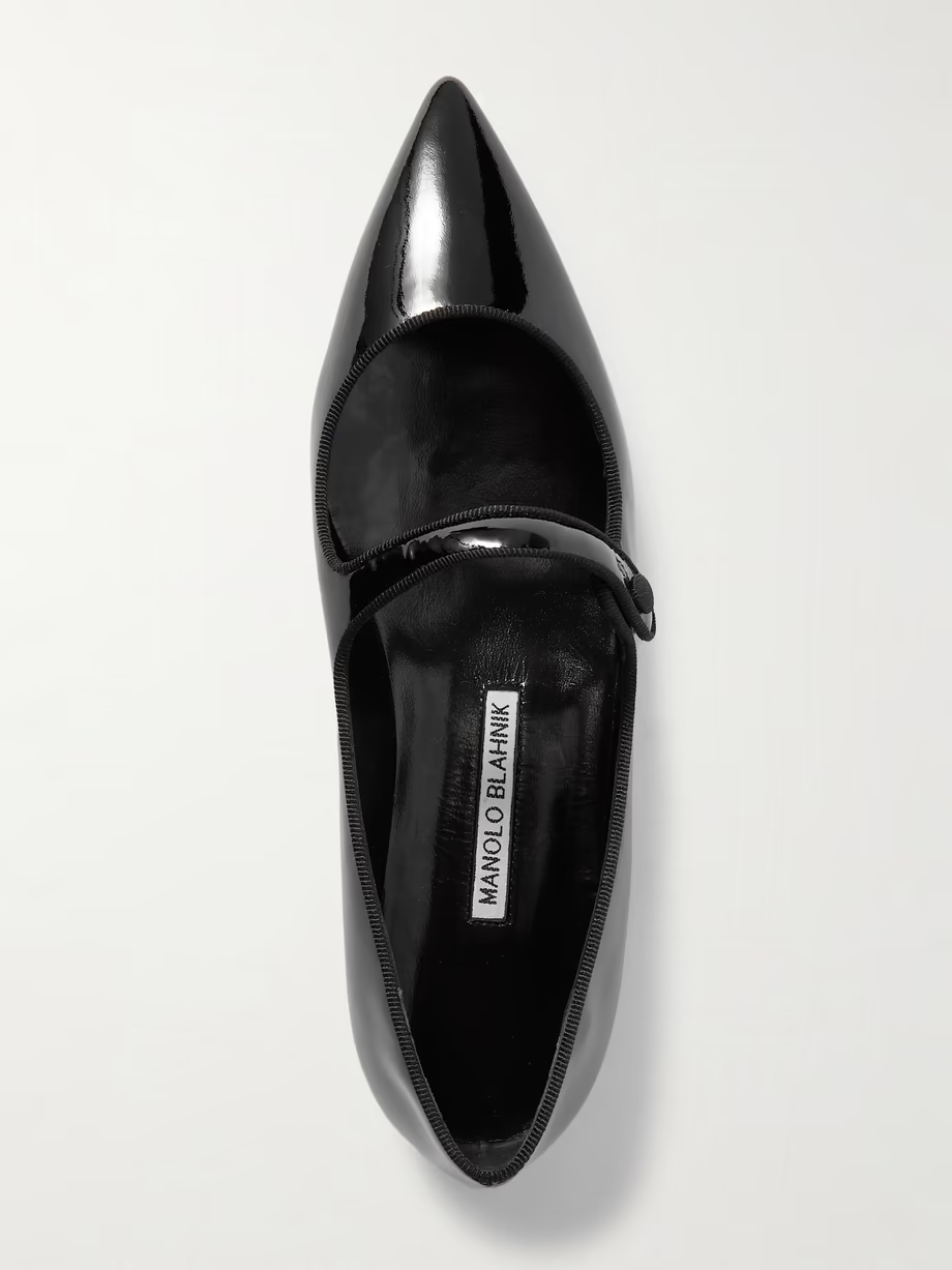 Campari grosgrain-trimmed patent-leather ballet flats Campari grosgrain-trimmed patent-leather ballet flats