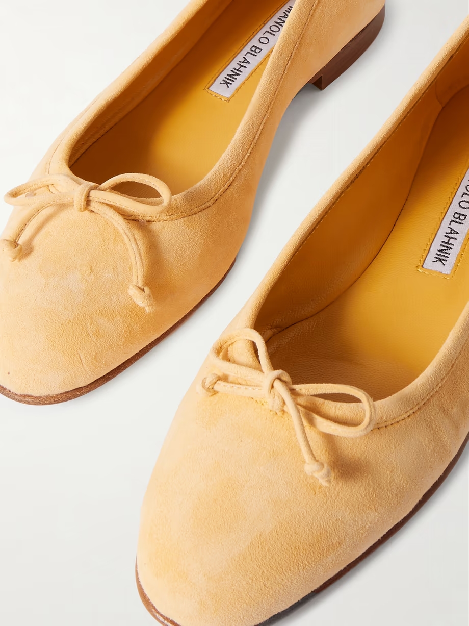 Veralli bow-detailed suede ballet flats Veralli bow-detailed suede ballet flats