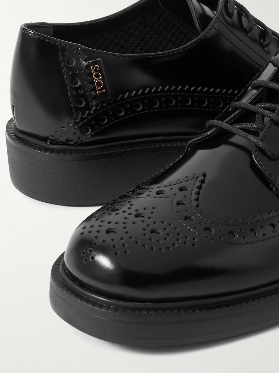Embellished patent-leather brogues Embellished patent-leather brogues