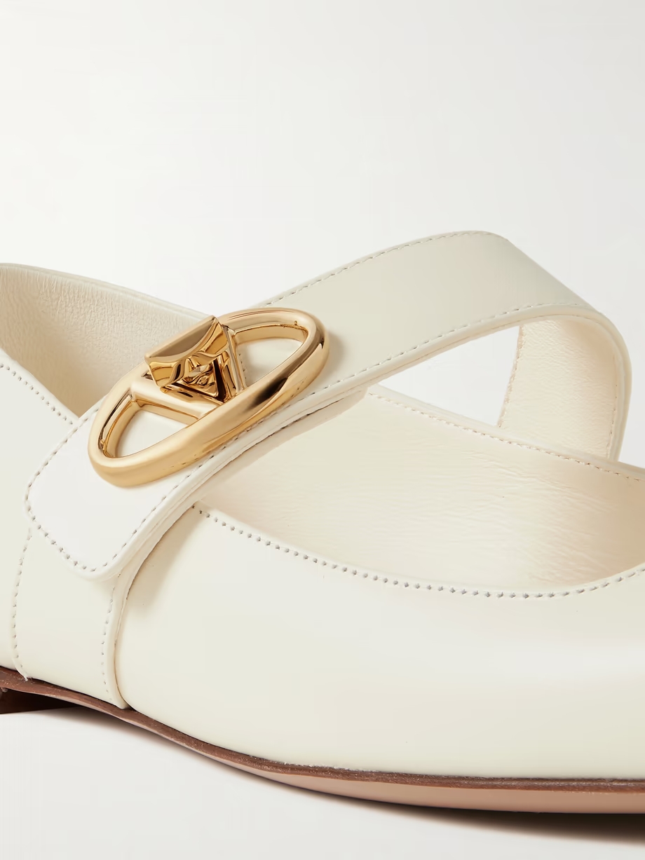 VLOGO Locker leather ballet flats