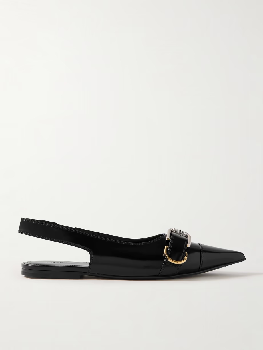Voyou buckled leather slingback point-toe flats Voyou buckled leather slingback point-toe flats