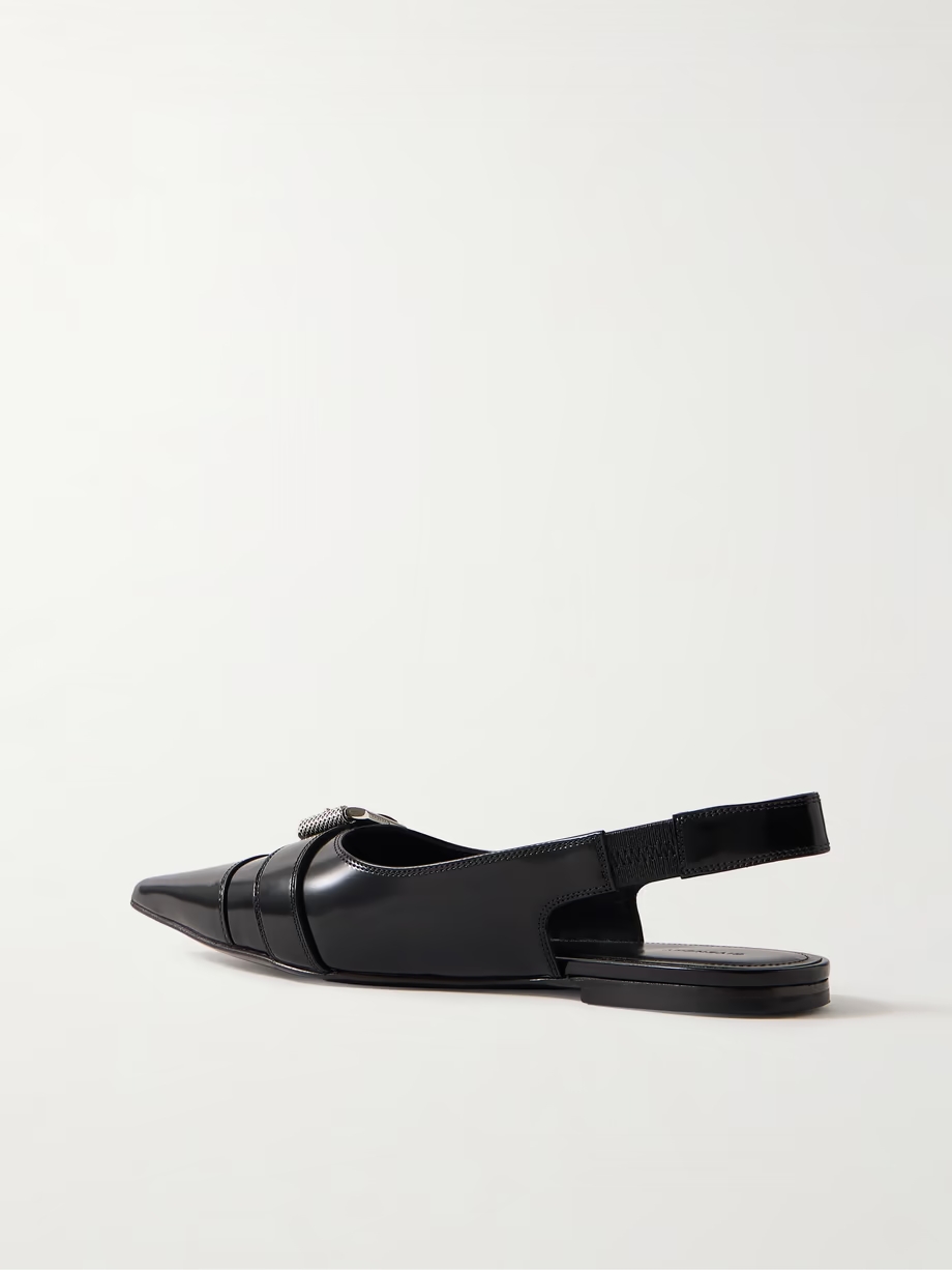 Voyou buckled leather slingback point-toe flats Voyou buckled leather slingback point-toe flats