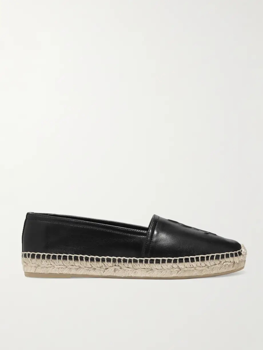 Logo-embossed leather espadrilles Logo-embossed leather espadrilles