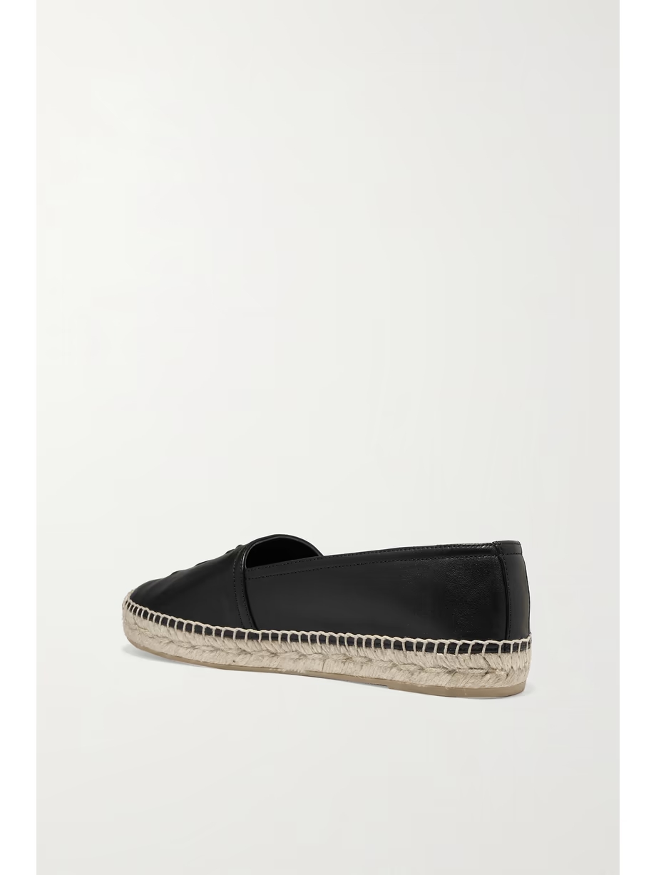 Logo-embossed leather espadrilles Logo-embossed leather espadrilles