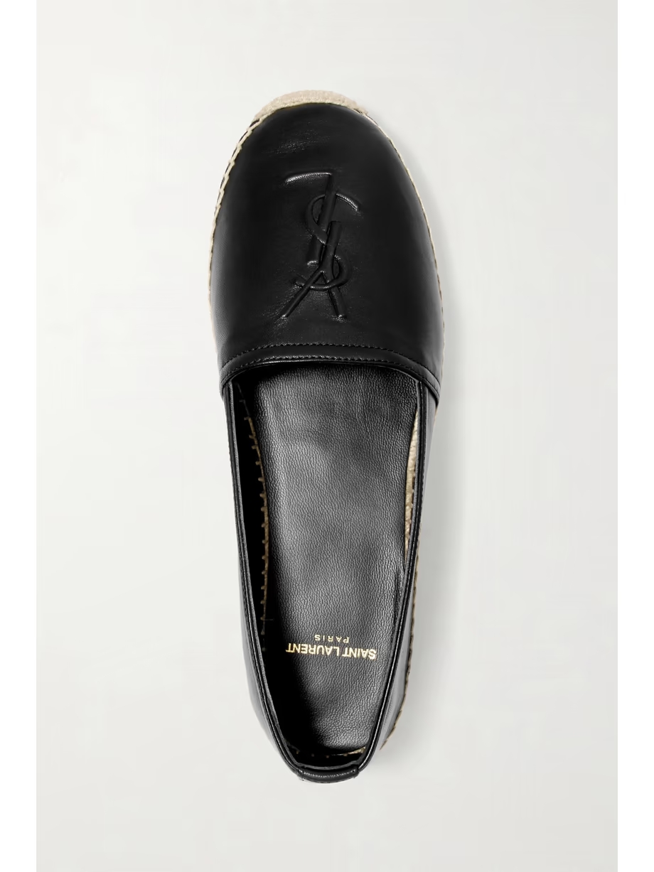 Logo-embossed leather espadrilles Logo-embossed leather espadrilles