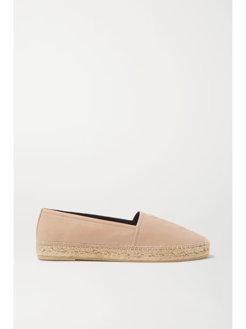 Logo-embossed leather espadrilles Logo-embossed leather espadrilles