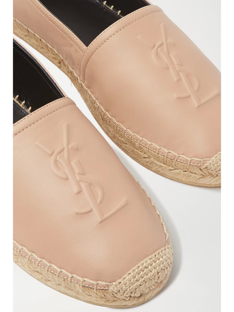 Logo-embossed leather espadrilles Logo-embossed leather espadrilles