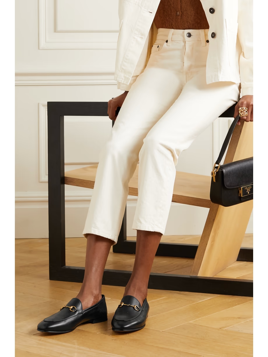 Brixton horsebit-detailed leather collapsible-heel loafers Brixton horsebit-detailed leather collapsible-heel loafers