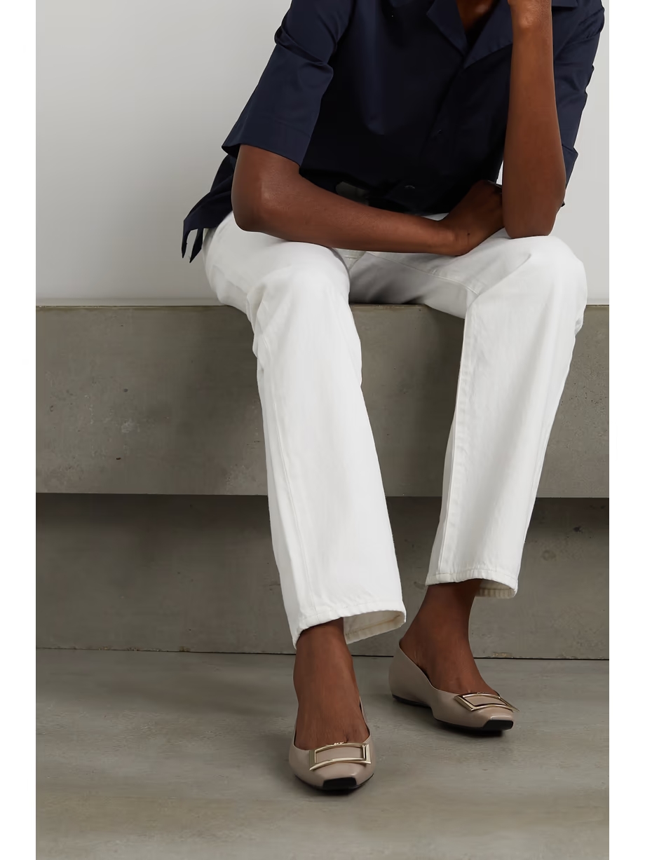 Quadrata Trompette embellished leather ballet flats Quadrata Trompette embellished leather ballet flats