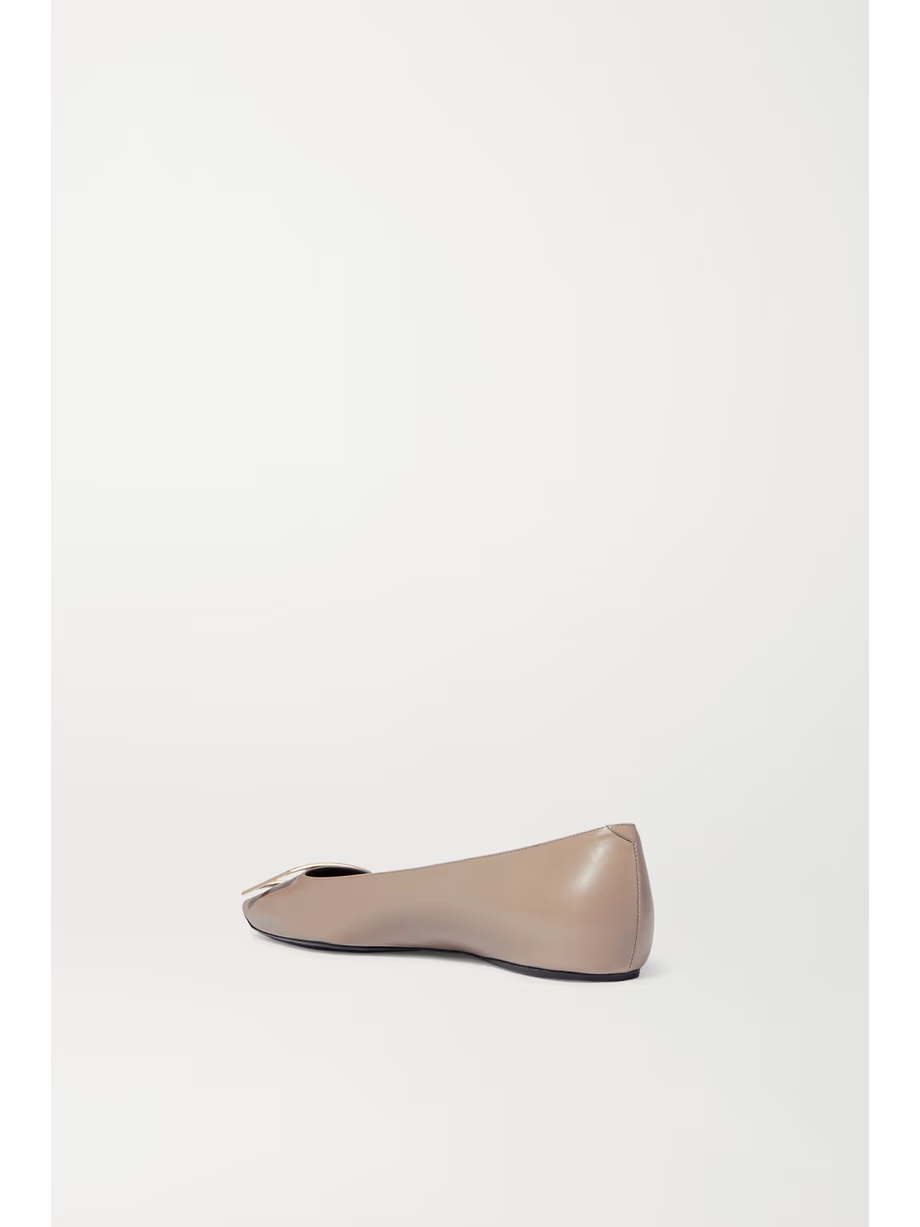 Quadrata Trompette embellished leather ballet flats Quadrata Trompette embellished leather ballet flats
