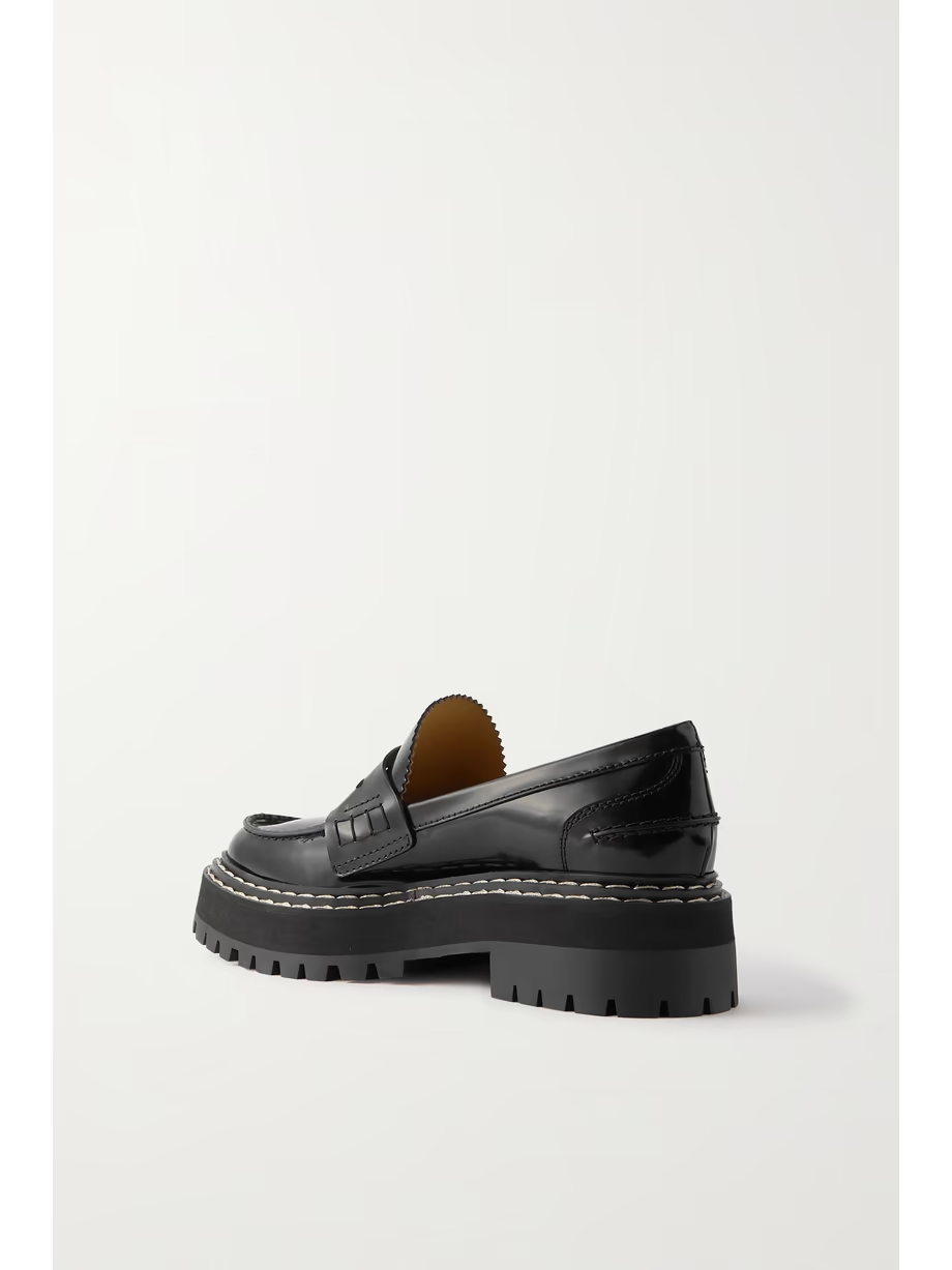 Lug Sole glossed-leather platform loafers Lug Sole glossed-leather platform loafers