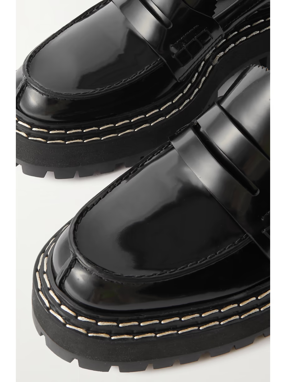 Lug Sole glossed-leather platform loafers Lug Sole glossed-leather platform loafers