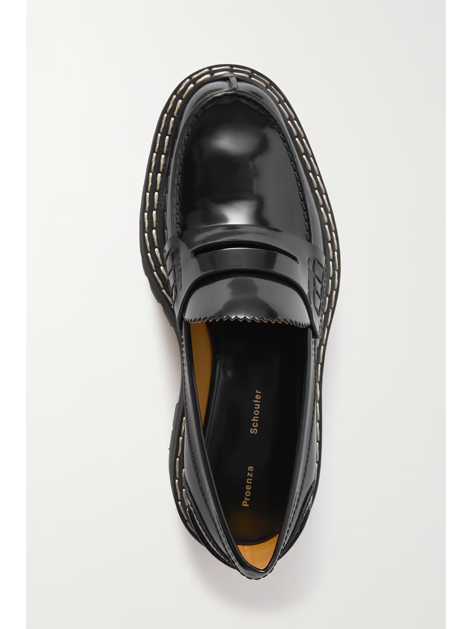 Lug Sole glossed-leather platform loafers Lug Sole glossed-leather platform loafers
