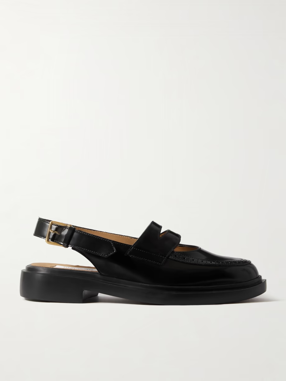 Cutout leather slingback loafers Cutout leather slingback loafers