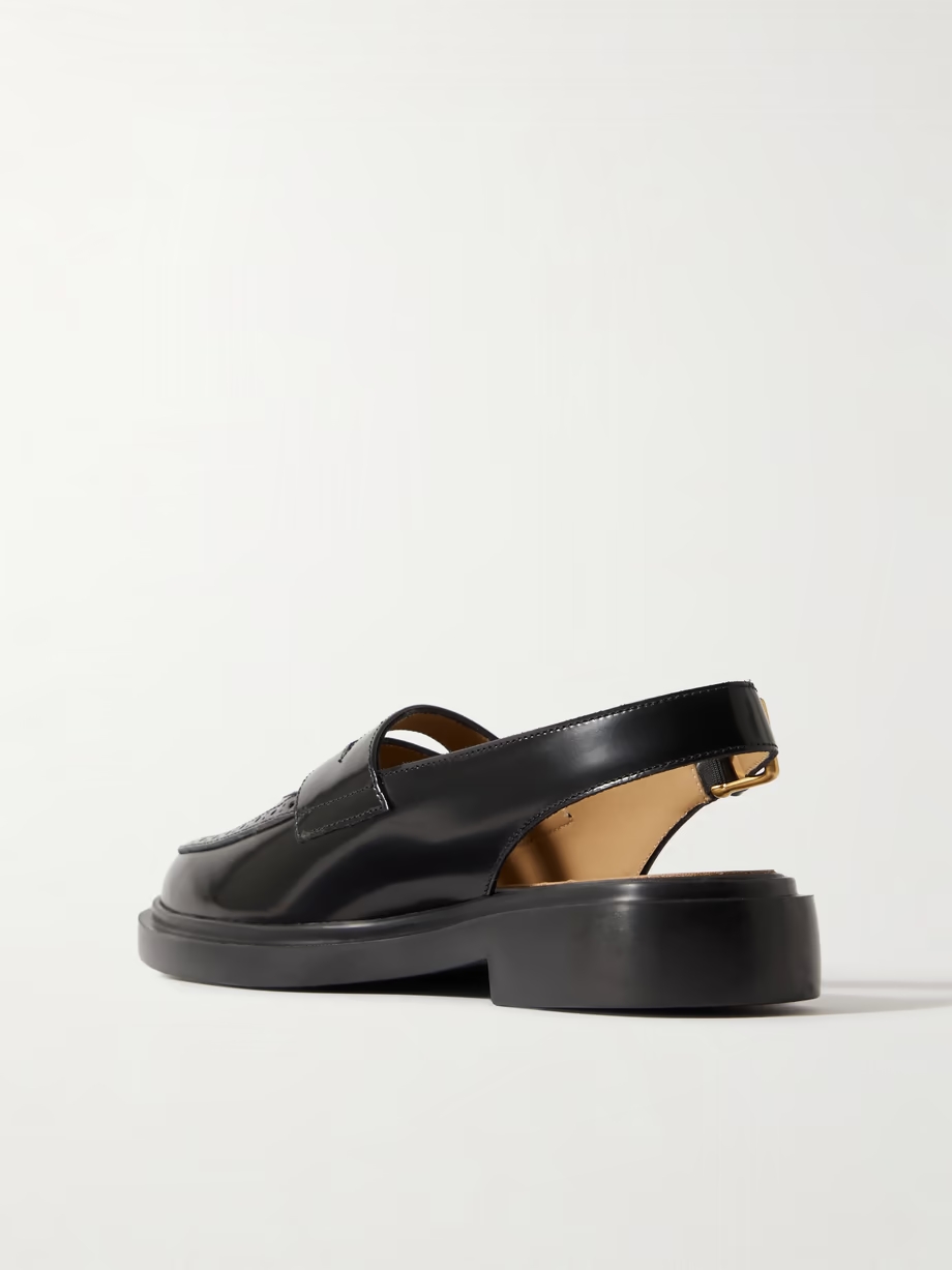 Cutout leather slingback loafers Cutout leather slingback loafers