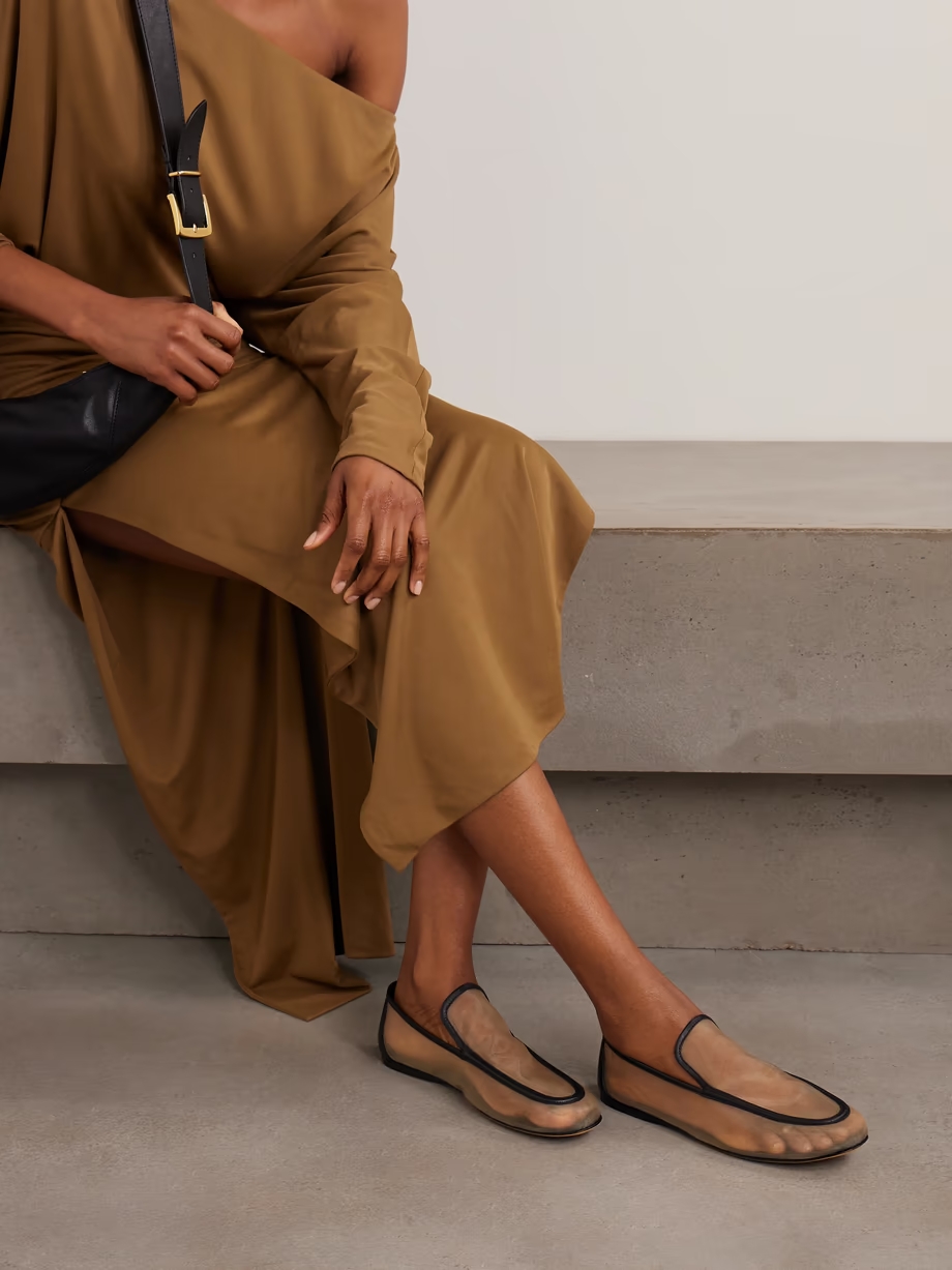 Alessio leather-trimmed mesh loafers Alessio leather-trimmed mesh loafers