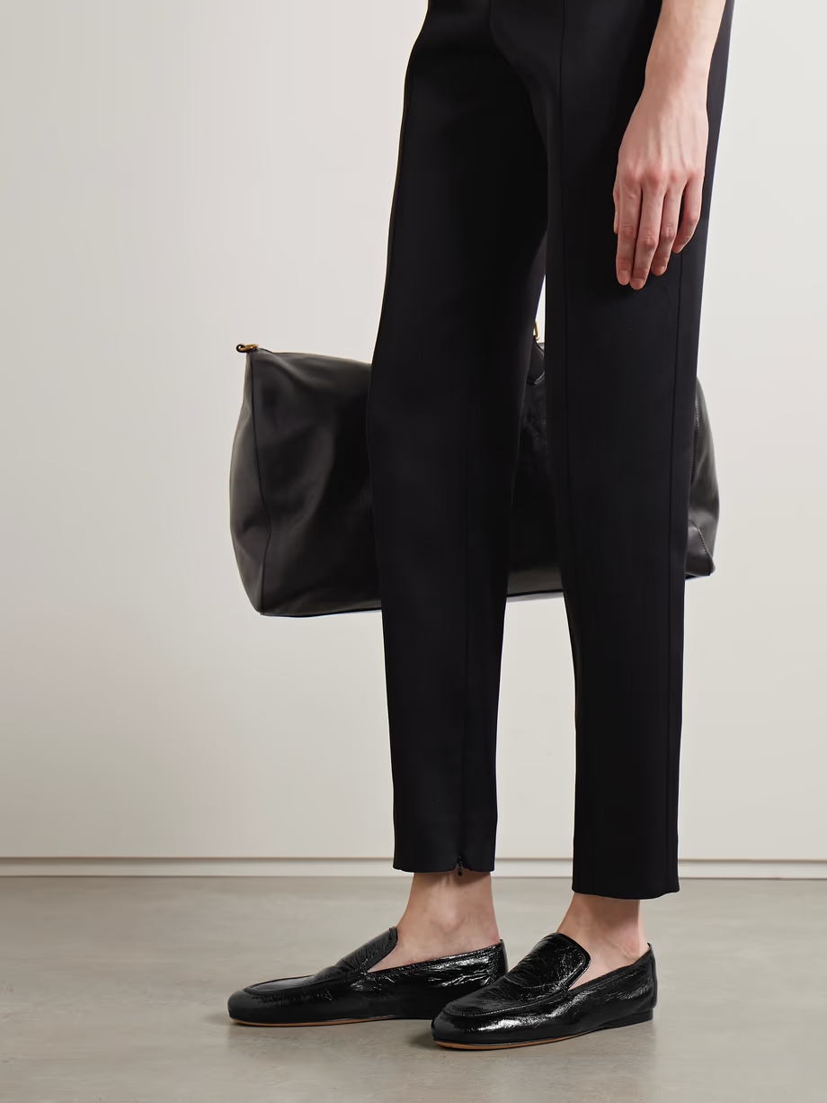 Alessio glossed textured-leather loafers Alessio glossed textured-leather loafers