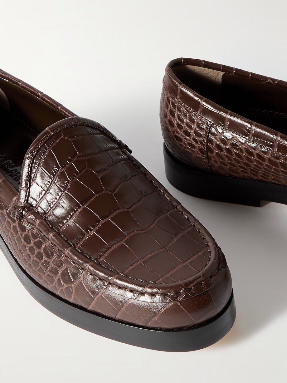 Dinelio croc-effect leather loafers Dinelio croc-effect leather loafers