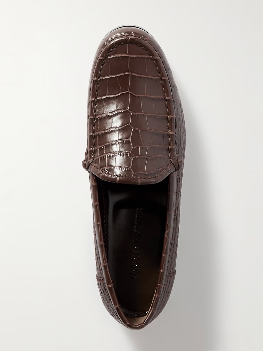 Dinelio croc-effect leather loafers Dinelio croc-effect leather loafers