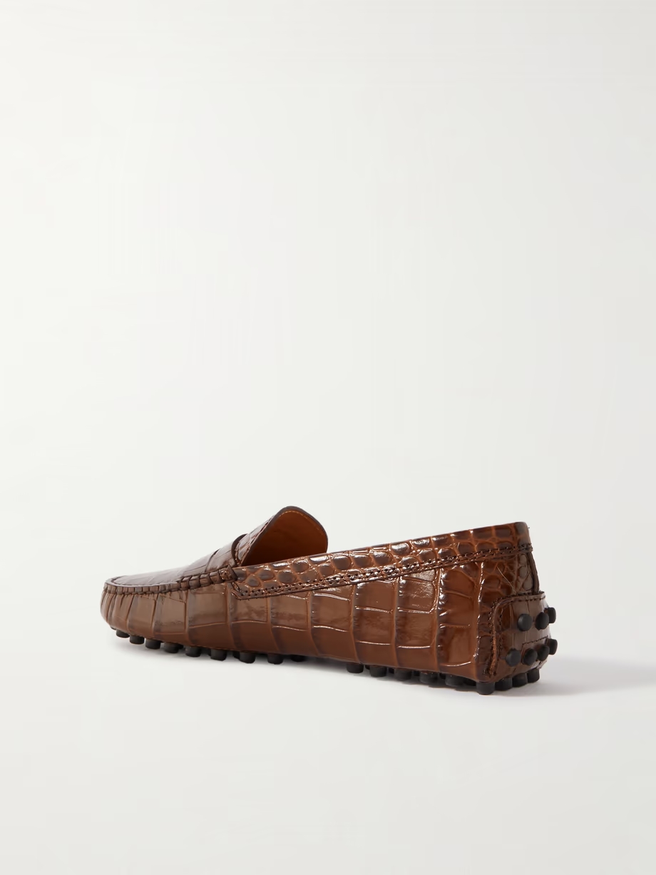 Gommino croc-effect leather loafers Gommino croc-effect leather loafers
