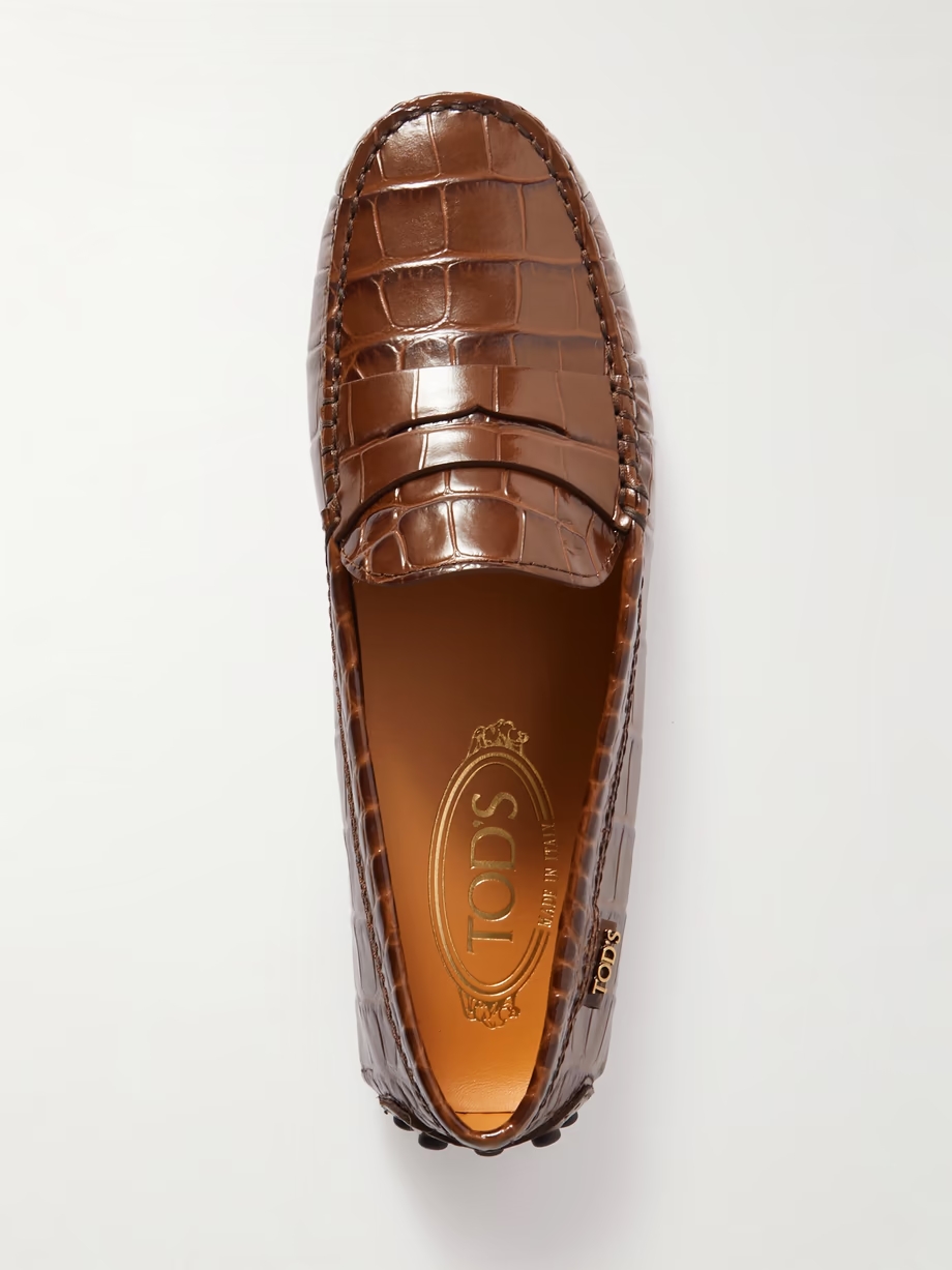 Gommino croc-effect leather loafers Gommino croc-effect leather loafers