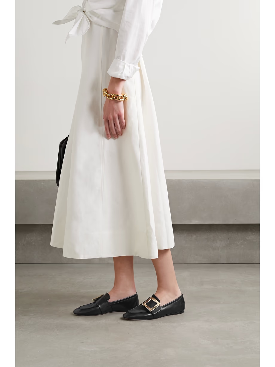 Embellished textured-leather loafers Embellished textured-leather loafers