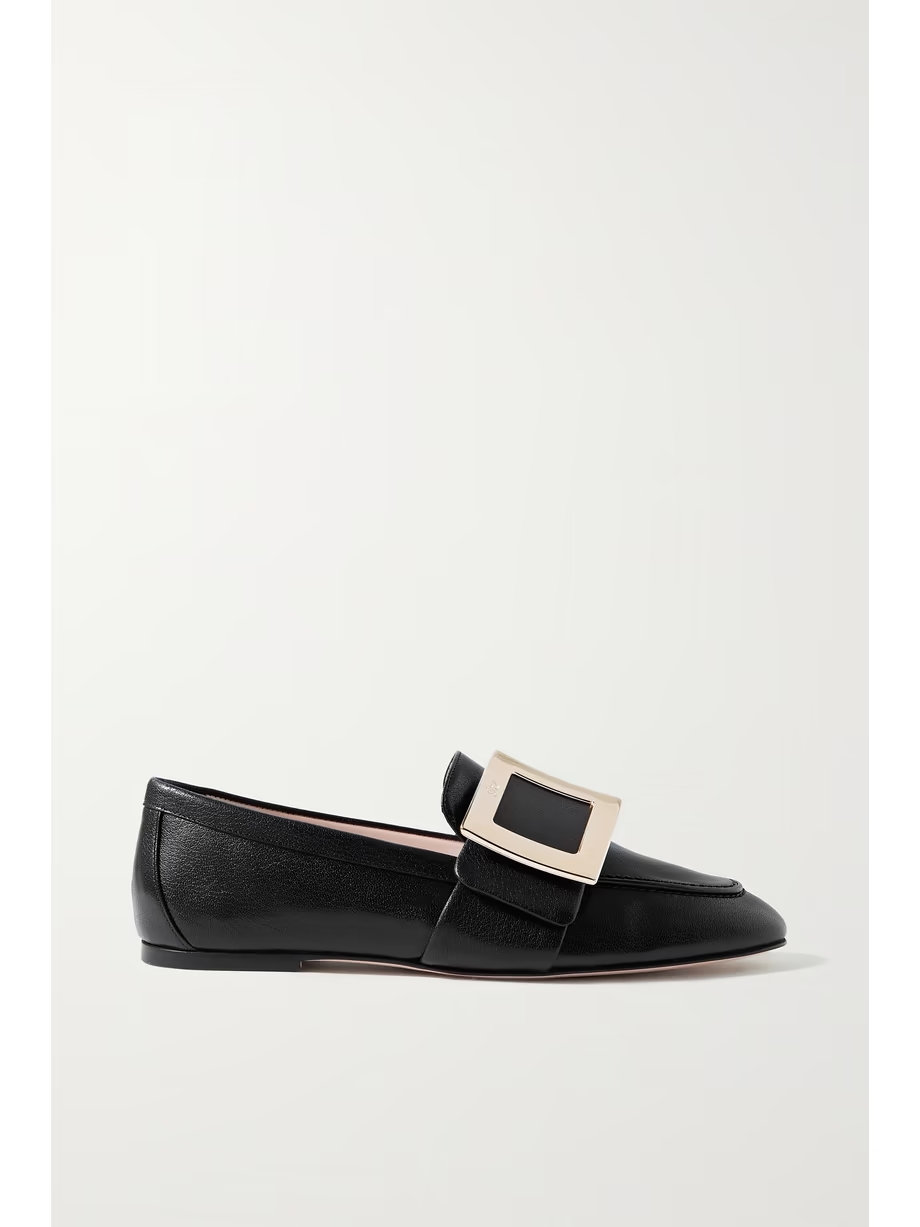 Embellished textured-leather loafers Embellished textured-leather loafers