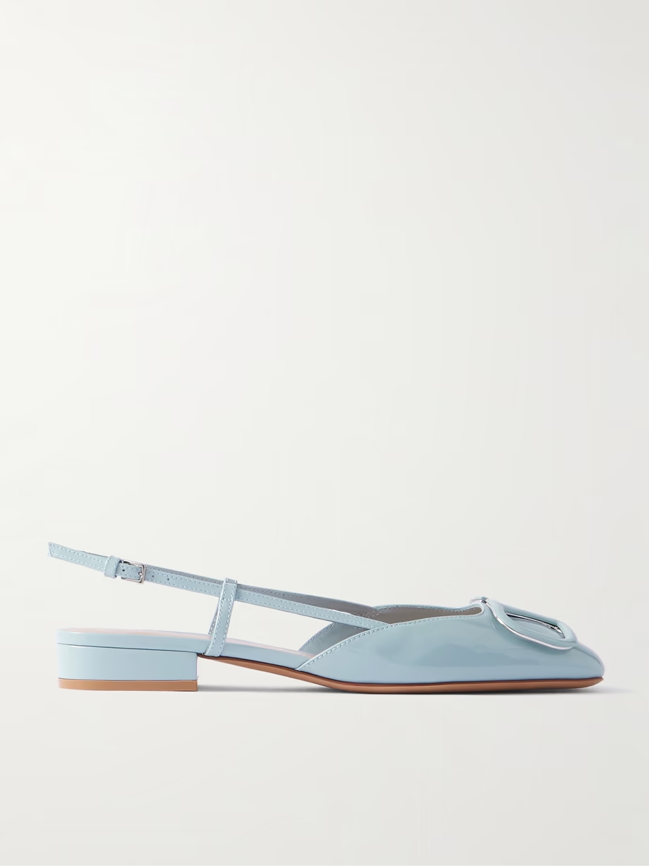 Ballerina 20 appliquéd patent-leather slingback flats Ballerina 20 appliquéd patent-leather slingback flats
