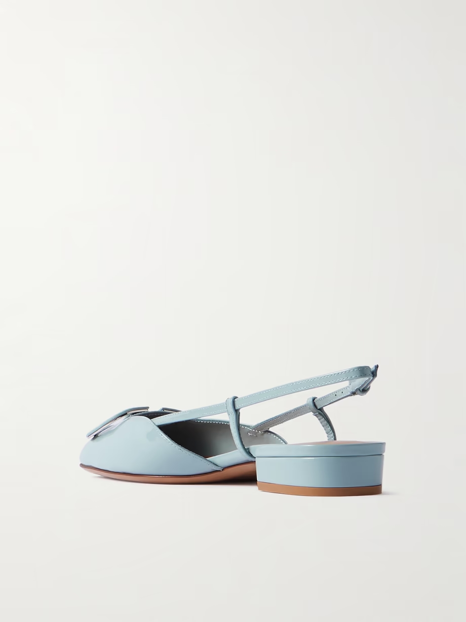 Ballerina 20 appliquéd patent-leather slingback flats Ballerina 20 appliquéd patent-leather slingback flats