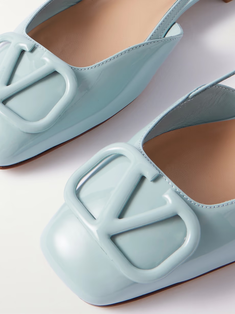 Ballerina 20 appliquéd patent-leather slingback flats Ballerina 20 appliquéd patent-leather slingback flats