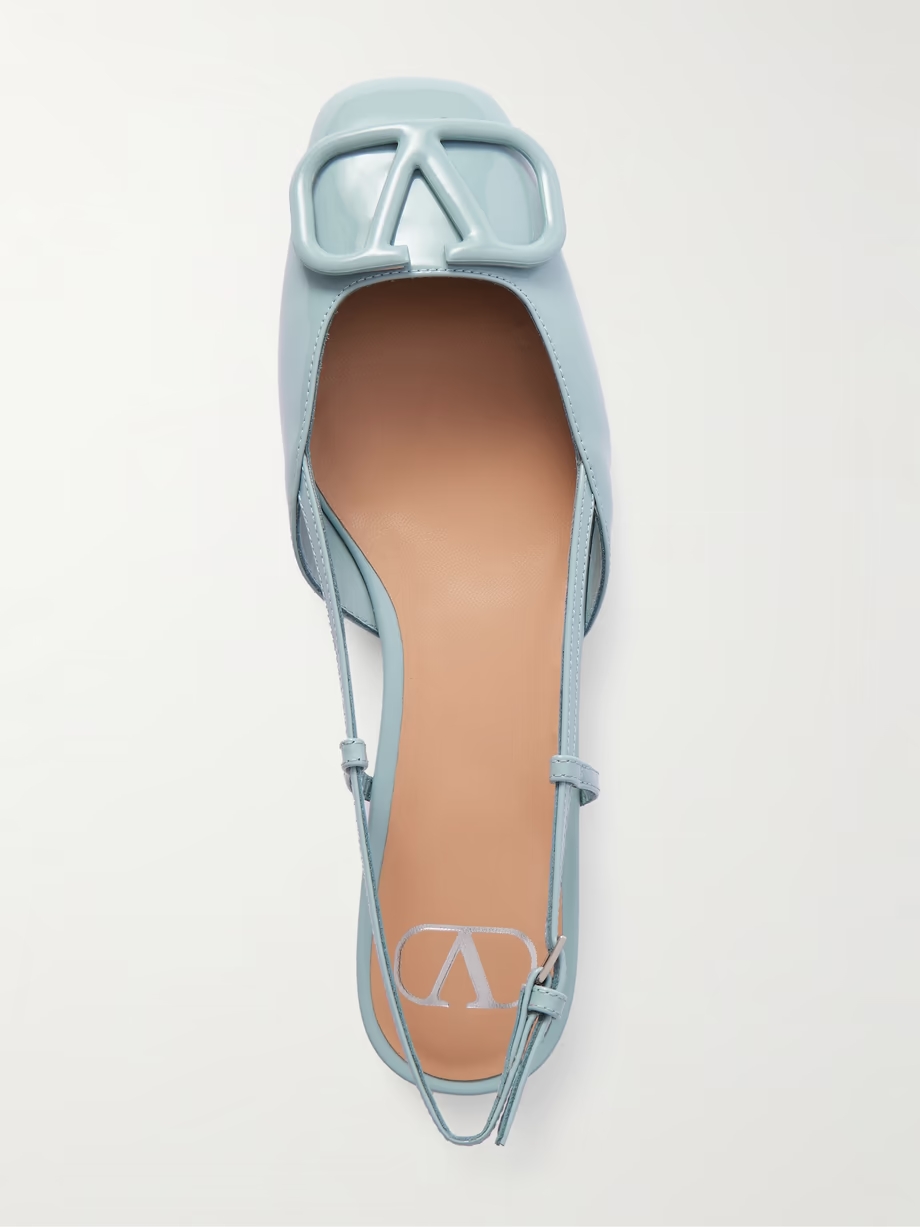 Ballerina 20 appliquéd patent-leather slingback flats Ballerina 20 appliquéd patent-leather slingback flats